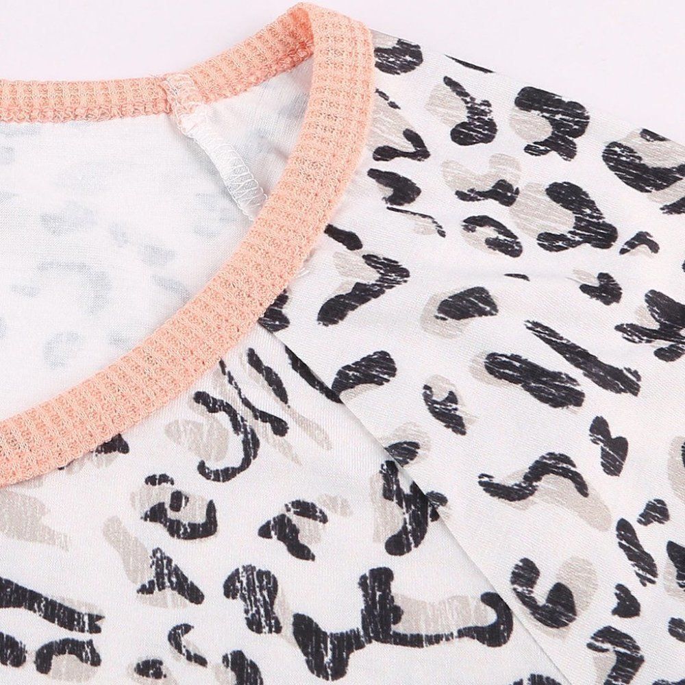 Pink Trim Leopard Tee - Picture 2 of 5